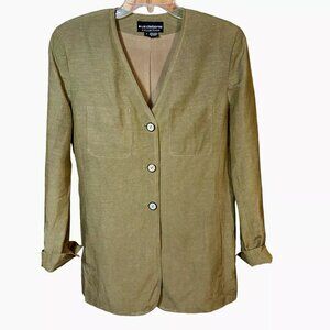 Liz Claiborne Collection Women Silk Linen City Blazer Jacket Fully Lined Size 8